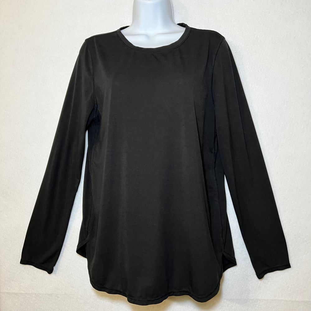 Calvin Klein Performance Athleisure Comfort Black Long Sleeve Wick Shirt Women M